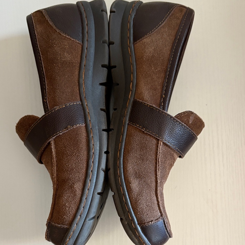 Womens B.O.C. Brown Suede Leather loafers Buckle Comfortable Shoes 7#walkingshoe